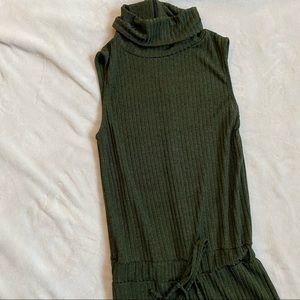 Olive green missguided turtleneck jumpsuit